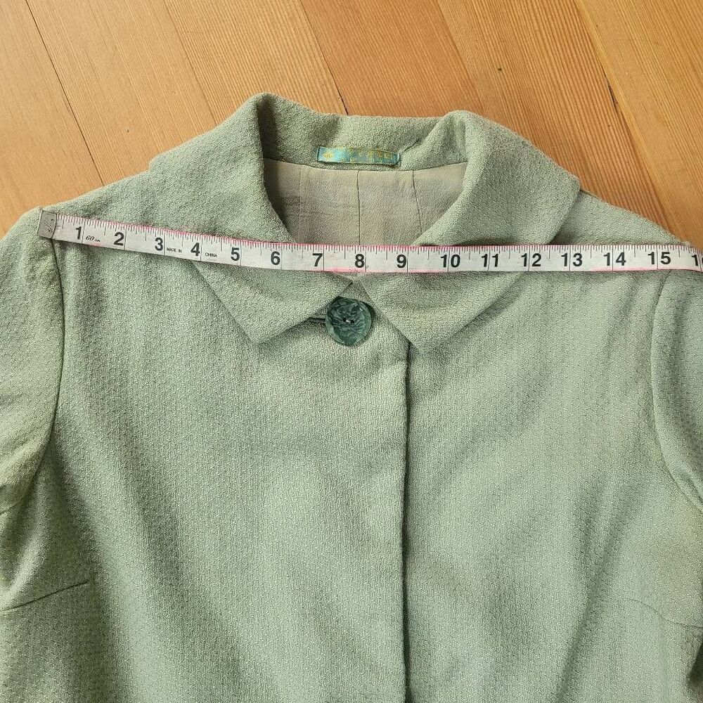 Vintage 60s mod light pastel‎ green skirt suit set short sleeved - Picture 15 of 16